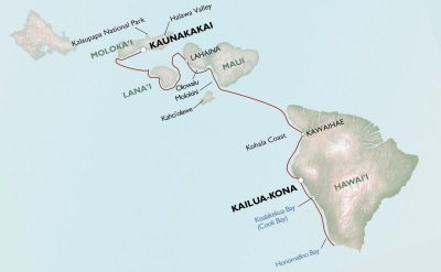 Uncruise Hawaii cruise map